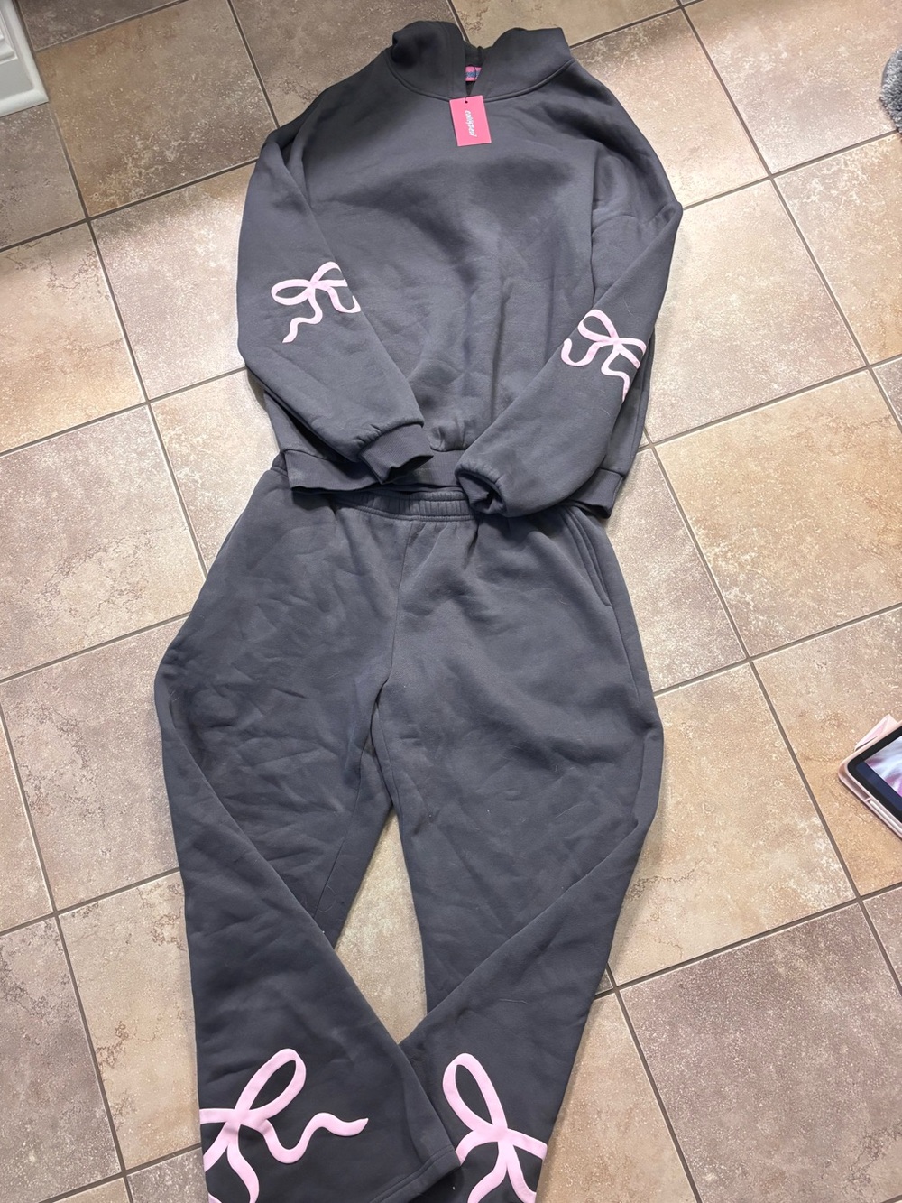 Edikted Gray Bow Sweat Set